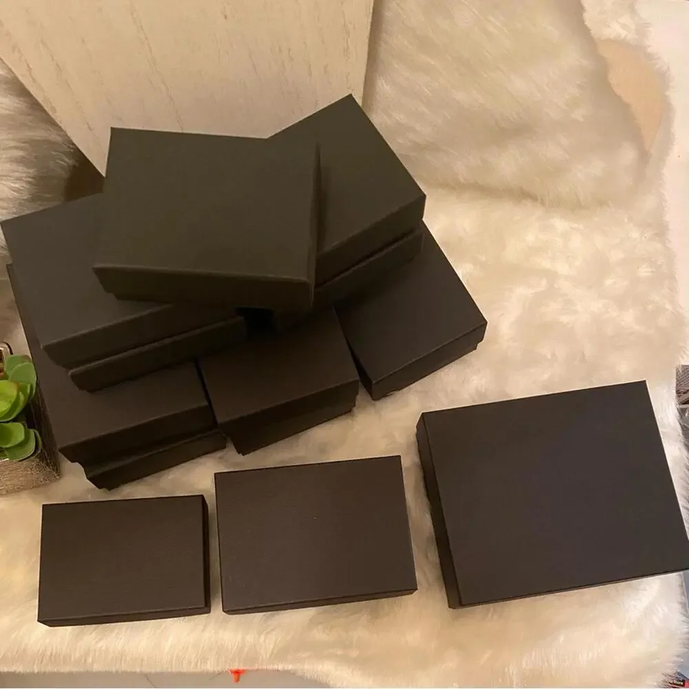 Set of Black Decorative Storage Boxes